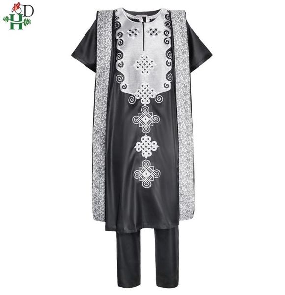 

ethnic clothing hd african agbada for men robe shirt pants 3 pcs set 2021 dashiki embroidery ensemble homme wedding fashion attir5480850, Red