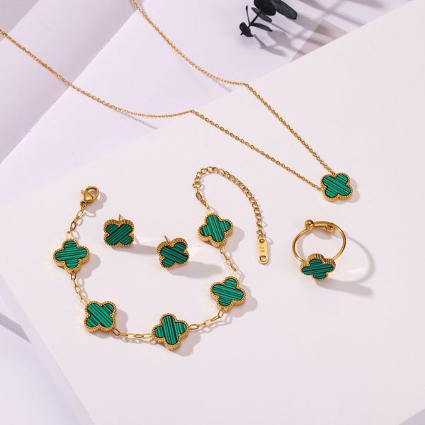

5 motif fashion four leaf clover bracelet luxury jewerly designer for woman european and american style fashion simple light luxury, Black