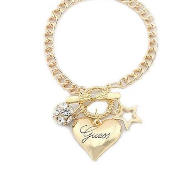 

fashion silver women jewelry crystal cuff charm bangle chain pendant bracelet1148947, Black