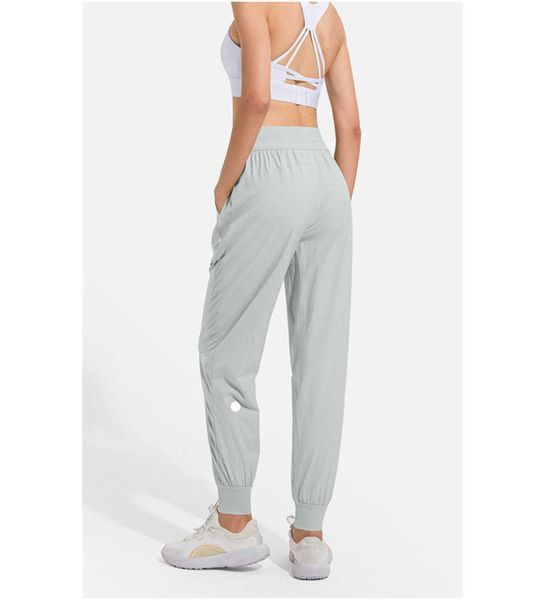 

ll women jogging yoga ninth pants pocket fitness leggings soft high waist hip lift elastic casual pants drawstring legs sweatpants