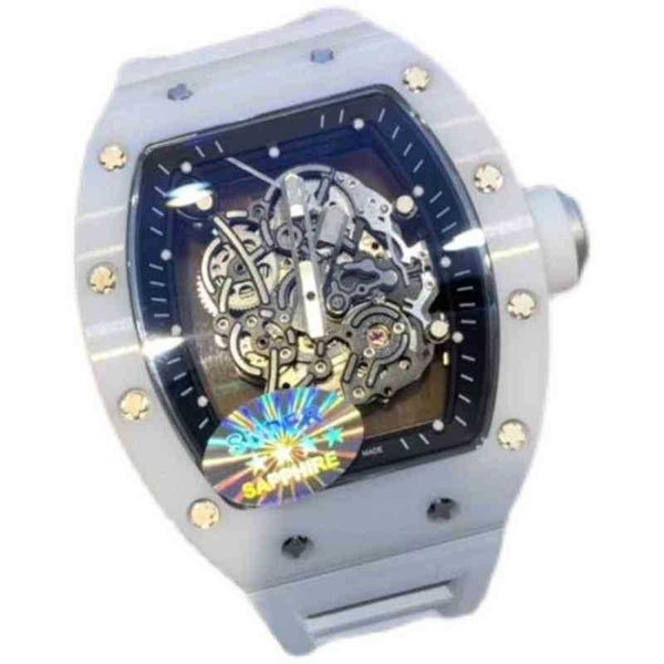 

watches wristwatch luxury richa milles designer white ceramic men's fully automatic mechanical watch hollowed out personalized tape lum