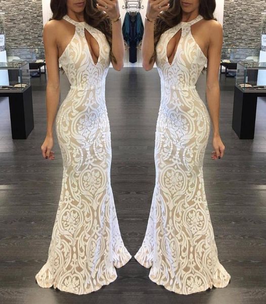 

evening dresses mermaid ivory over champagne high neck sleeveless backless whiteblack real pictures prom gowns5035920, Black