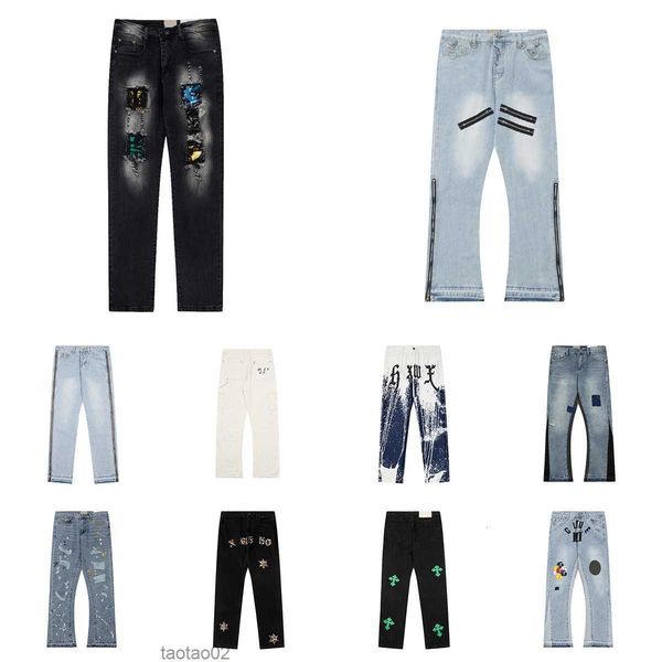 

mens galleries designer jeans distressed slim dept pants ripped biker motorcycle denim for men women fashion luxury jean womens patchwork a0, Blue