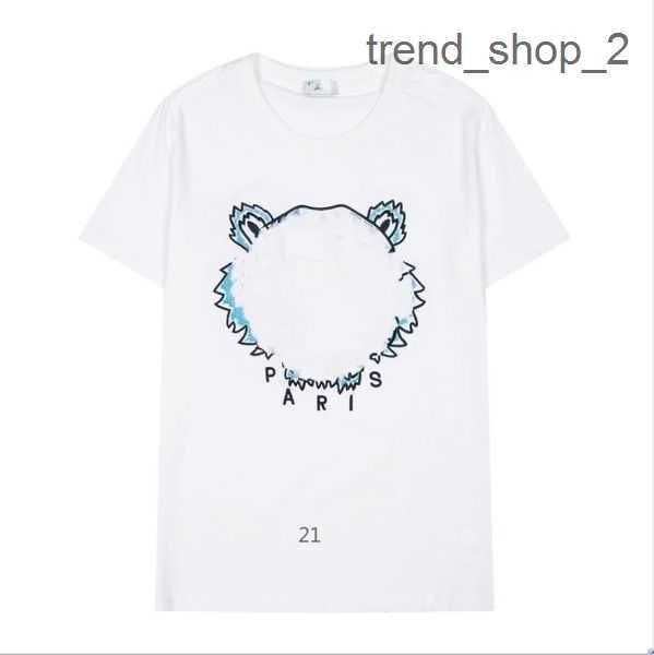 

women's men women designer shirt summer kenzo style tshirts embroidery with letters loose tees trend short sleeve shirts tiger asian s, White