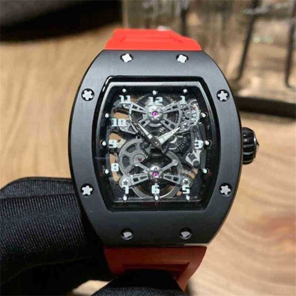 

multi-function superclone watch designer luxury mens mechanics rihca milles men's hollowed out imported full-automatic movement rubber