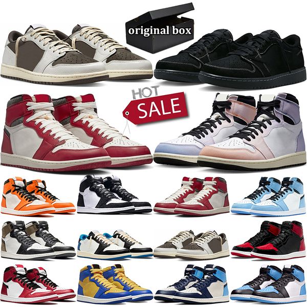 

with box basketball shoes 1s lost found men women panda lost and found black phantom shadow dark mocha university blue green patent bred men