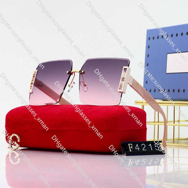 

fashion designer cool sunglasses new 2023 frameless sunglasses women's cut edge square gradient glasses 1tght, Black