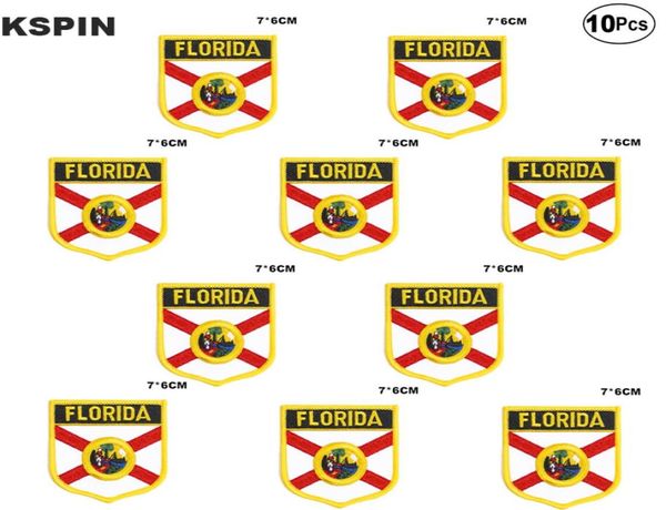 

usa florida flag embroidery patches iron on saw on transfer patches sewing applications for clothes in homegarden 10pcs a lot7952447, Black