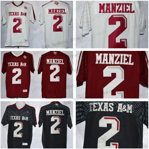 

men texas a&m aggies college football jerseys 2 johnny manziel 40 von miller university red black white mens football stitched uniforms, Black;red