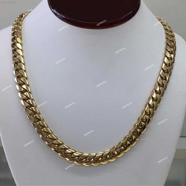 

fine jewelry 16mm gold miami cuban chain selling shine brightly 10k 14k solid gold wholesale cuban link chain, Silver
