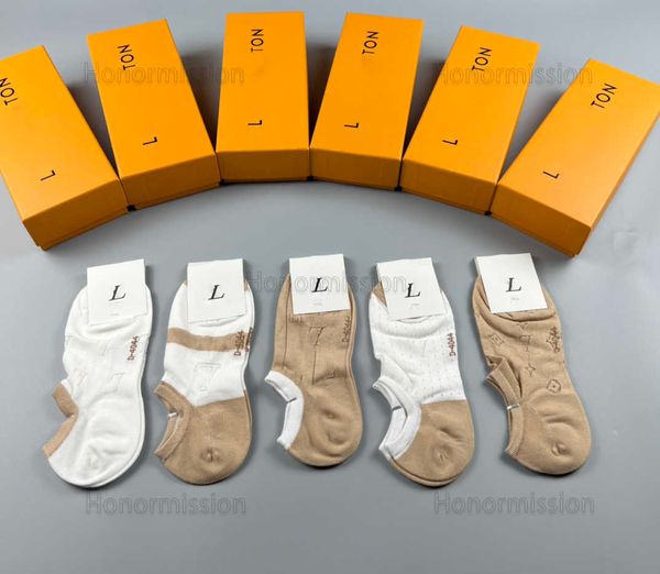 

designer luxury louiseitys socks fashion mens and womens casual cotton breathable 5 pairs sock with box 08142, Black