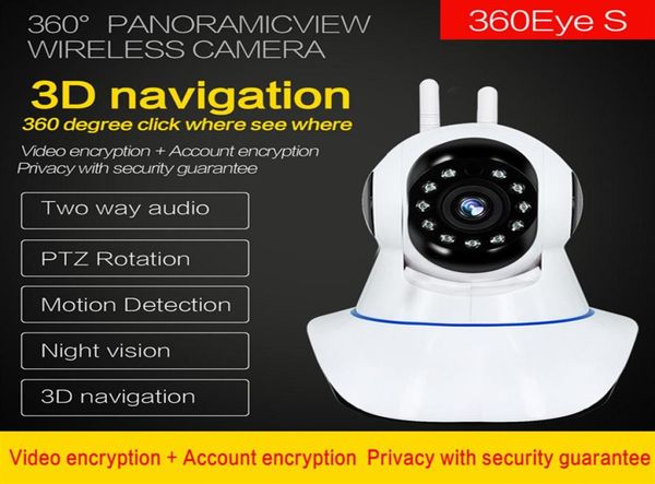 

1080p dual antanne wireless wifi ip camera 360 degrees home panoramic night vision video recorder home securiey surveillance cctv 5671363