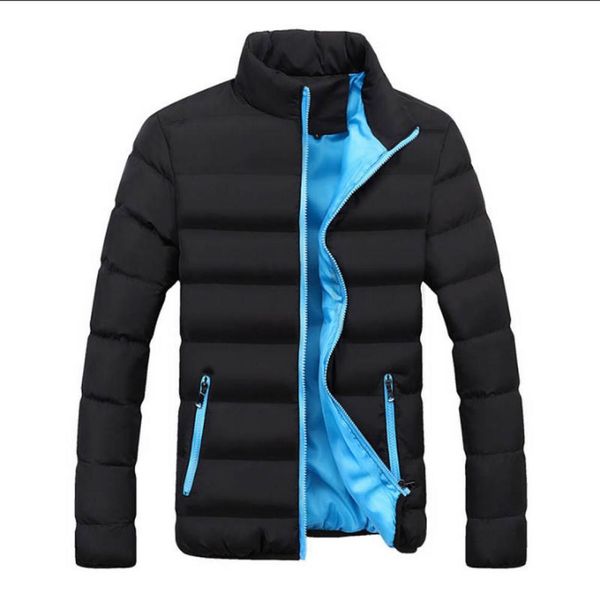

winter jacket men 2018 fashion stand collar male parka jacket mens solid thick jackets and coats man winter parkas m4xl1025273, Black