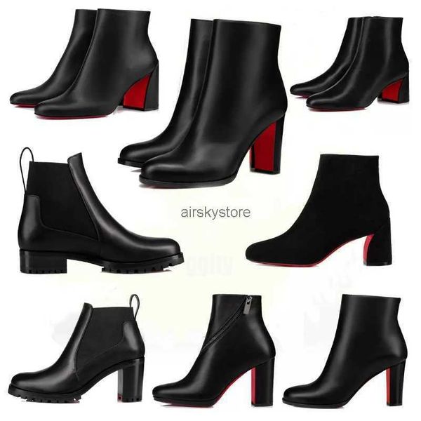 

ankle boot red-bottoms heels boots pumps ankles boots women short booties dress luxury reds soles heel womens turela suede, Black
