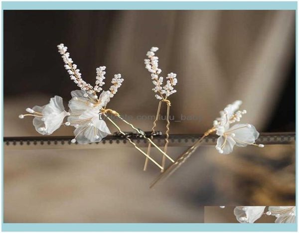 

jewelrybridal jewelry flower floral head piece headdress pearl hair clips pins women girl bridesmaids hairpin bride wedding aessor4876020, Slivery;golden