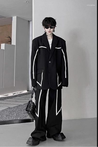 

men's tracksuits trendy fashion sets 2023 runway luxury european design party style clothing, Gray