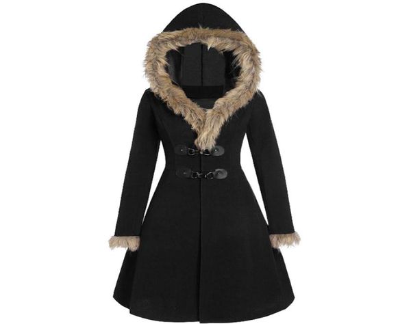 

new arrival womens winter snow keep wear outerwear doublebreasted trench coats slim overcoat hoodies size s3xl9366716, Tan;black