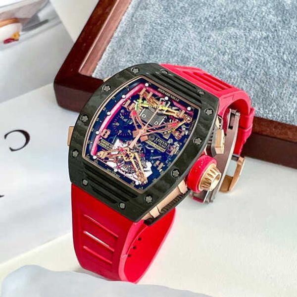 

richardmille tourbillon automatic mechanical quartz wristwatches wrist watches series rm50-01 tourbillon ntpt carbon fiber/18k rose gold man