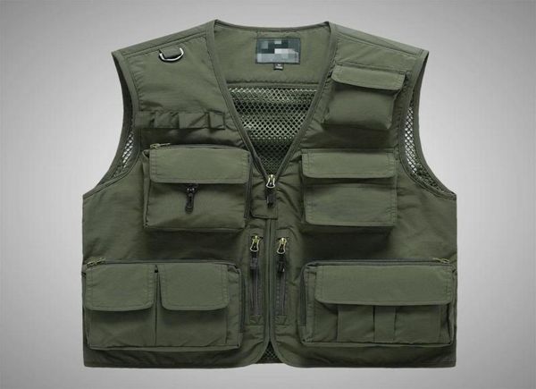 

summer multipocket men army green tactical vest outdoor casual sportswear sleeveless fishing hunting male 5xl 6xl 7xl men039s 3969610, Black;white