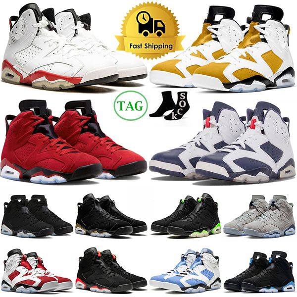 

6 6s basketball shoes men women yellow ochre university blue red oreo midnight navy georgetown black cat iron grey mens womens outdoor train, White;red