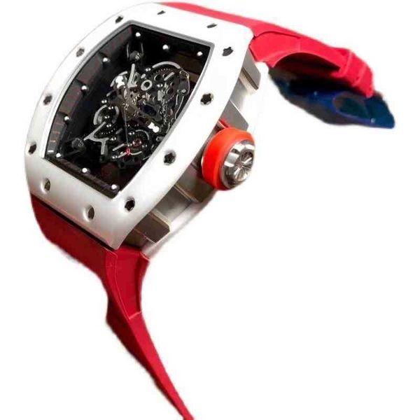 

watches wristwatch luxury richa milles designer men's fully automatic mechanical watch white ceramic hollow out personalized tape lumin