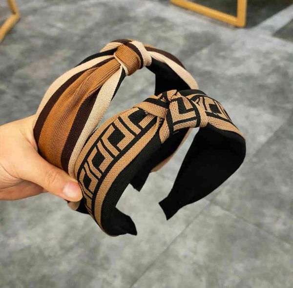 

new fashion women hairband wide side headband cross knot turban classic striped headwear girls hair accessories drop 8727731, Silver