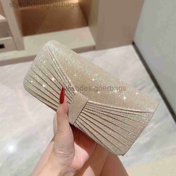 

evening bags 2023 new pleated mini handheld bag shiny dinner bag chain strap bag fashion party girlstylishdesignerbags