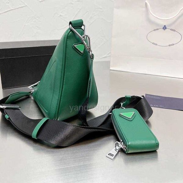 

designer triangle bags shoulder leather pure color purse style two-in-one fashion messenger bag high-quality soft leather pocket with wallet