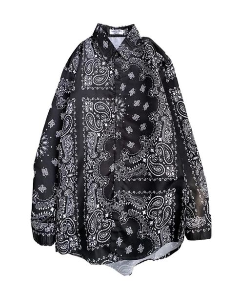 

autumn men039s oversize bandana shirt plaid vintage mens paisley shirts clothes long sleeve male cardigan korean thin 2203217237096, White;black