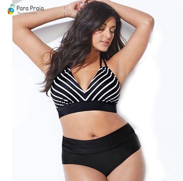 

l5xl plus size swimwear large size women push up bikini set high waisted swimsuits women bathing suit halter swim wear y2003195434570, White;black