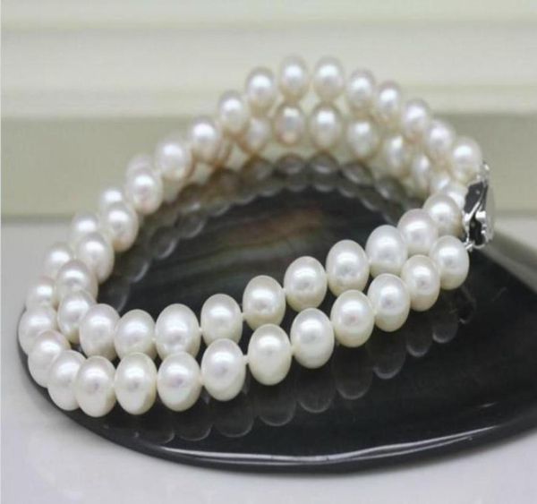 

89mm white natural freshwater pearl necklace 18inch 925 silver clasp28936262938590