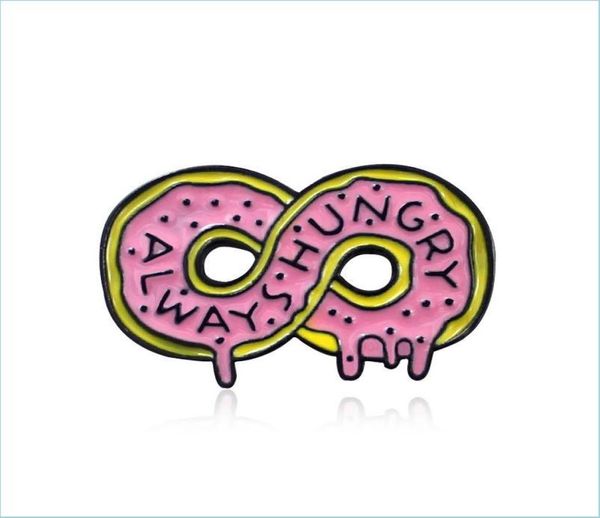 

pins brooches cartoon brooch pink infinite symbol doughnut enamel pin badge shirt denim jacket bag women girls 6174 q2 drop delive6522720, Gray