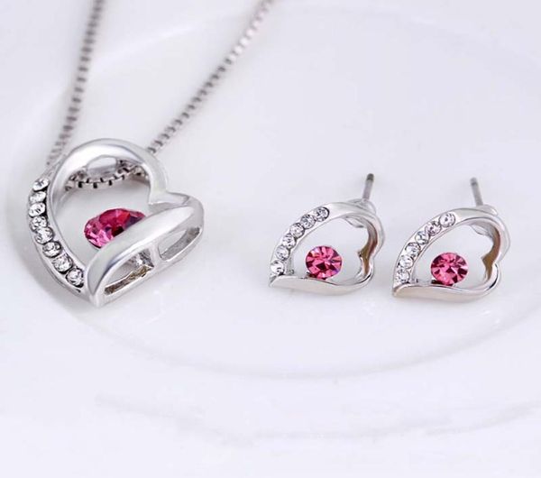 

jewelry set wedding earrings silver crystal jewelry long necklace gift set indian african jewellery party jewelry sets5252494