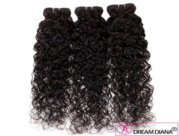 

brazilian virgin hair water wave 34 bundles human hair extensions brazilian hair weaves natural color remy same direction cuticle9562913, Black