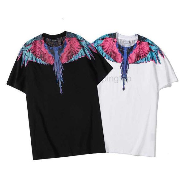 

chaopai mb premium jungle pink blue winged cotton short sleeve t-shirt men's and women's, White;black