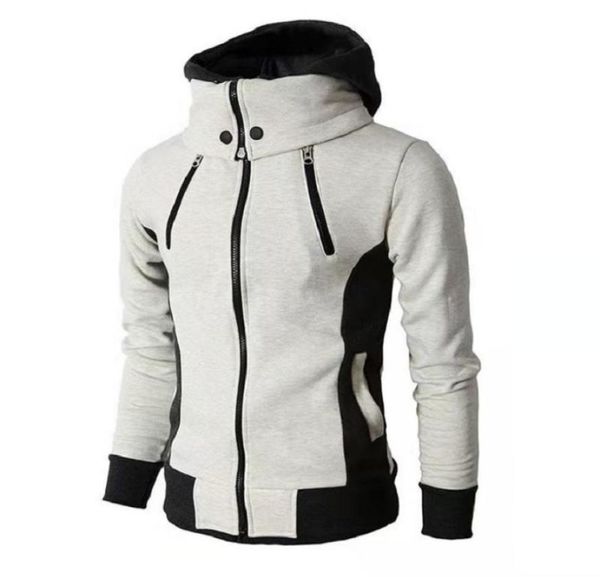 

mens hoodies sweatshirts zipper men jackets autumn winter casual fleece coats bomber jacket scarf collar fashion hooded male outwe6825522, Black