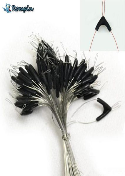 

rompin 50pcs double hooks contactor device fishing line space bifurcation eight type space bean line swivel tying tool8944646