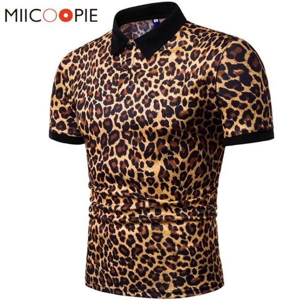 

2019 summer mens shirt brands night club leopard printed turn down collar short sleeve male homme tees mxxxl3319991, White;black