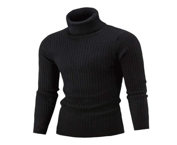 

winter men slim warm knit high neck pullover jumper sweater turtleneck 1178791053, White;black