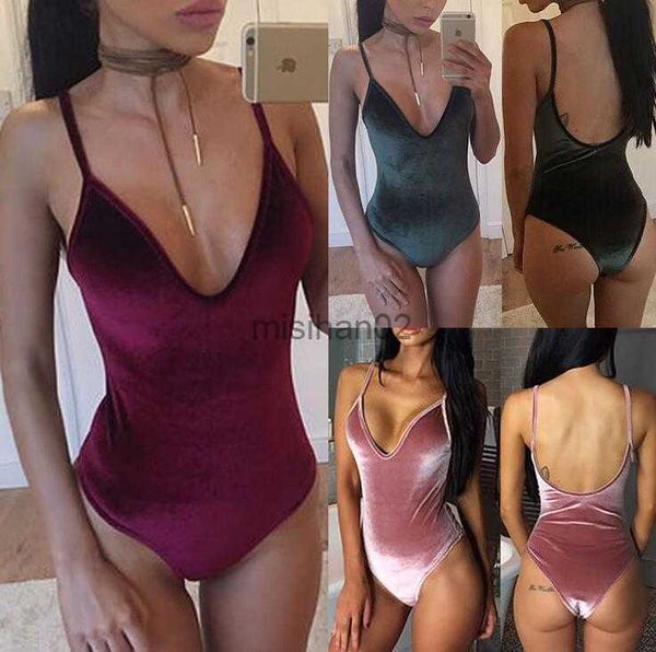 

women's jumpsuits rompers 2018 fashion velvet bodysuit womens jumpsuit v neck bodysuit tighten sling bodycon bandage jumpsuit bodysuit, Black;white