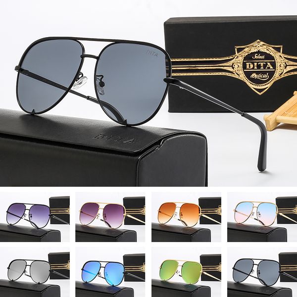 

dita sunglasses classic flat ladies sunglasses brand design 2023 new metal thin frame luxurious packaging uv400 lens dita1614, White;black