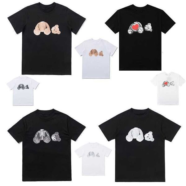 

men's t-shirts short sleeve cotton t-shirt with print pattern of broken head teddy bear asd, White;black