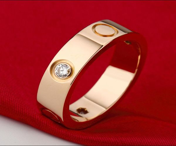 

love sterling silver ring 456mm threewide titanium steel men and women rose gold jewelry couple ring gift size 511 with velvet8168304, Golden;silver