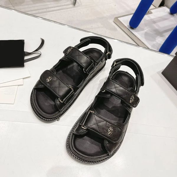 

summer platform sandals designer slippers real leather women dad sandal fashion solid mules fashion beach sandels black white nkqhly