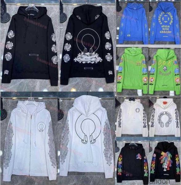 

designer mens hoodies designer chrome winter sweatshirts heart hoodie ch long sleeve jacket loose coat hooded hoody men woman hip hop chrome, Black