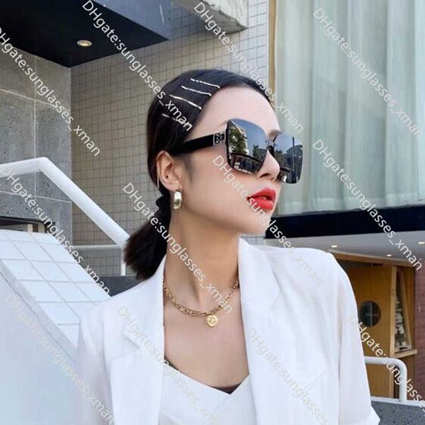 

fashion designer cool sunglasses 2023 new polarized sunglasses women's frameless live flat driving glasses straightra2y, Black