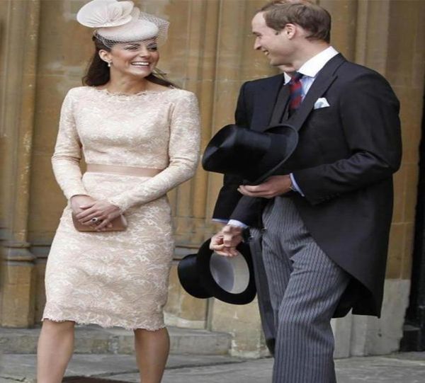 

modest vintage lace modern plus size celebrity dress robe cocktail long sleeves scoop short party formal evening prom cocktail gow4741006, Black