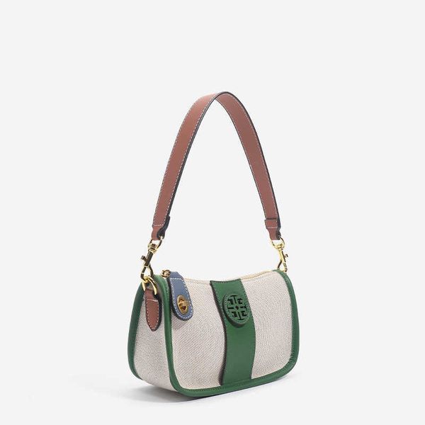 

designer bag 2024 early launch tb women's same canvas one shoulder underarm new contrast handheld mahjong
