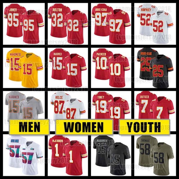 

1 jerick mckinnon football jersey 15 patrick mahomes chiefes 8 justyn ross willie gay kansases city george karlaftis clyde edwards-helaire m, Black;red