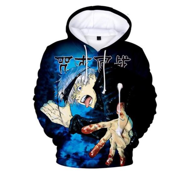 

anime jujutsu kaisen 3d print cosplay hoodie women men harajuku sweatshirt streetwear hip hop pullover hooded jacket adultkids8496719, Black